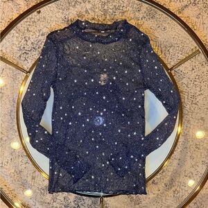 Black Mesh Star Top